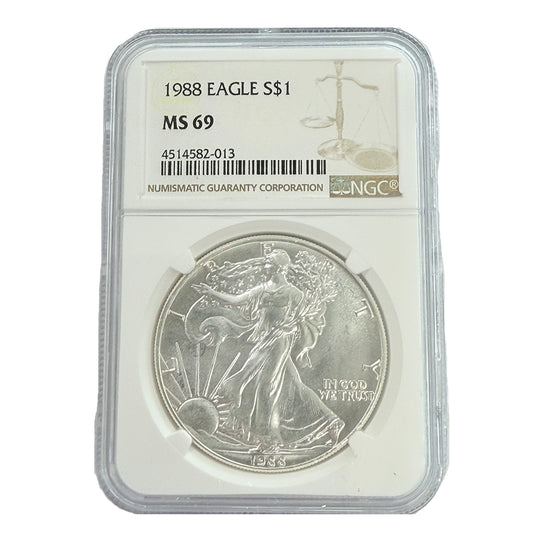 1988 1 oz American Silver Eagle NGC MS69