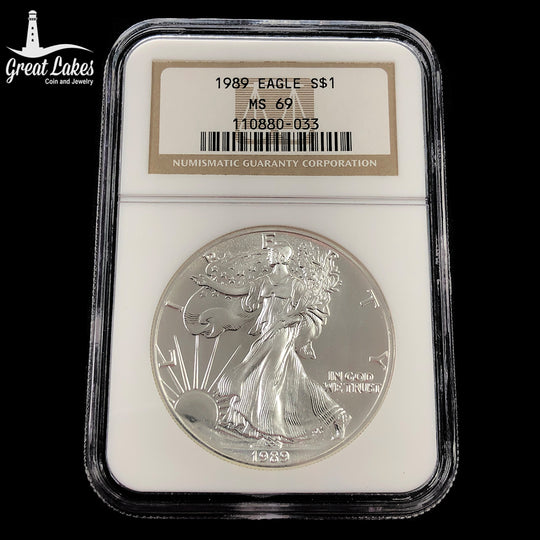 1989 1 oz American Silver Eagle NGC MS69