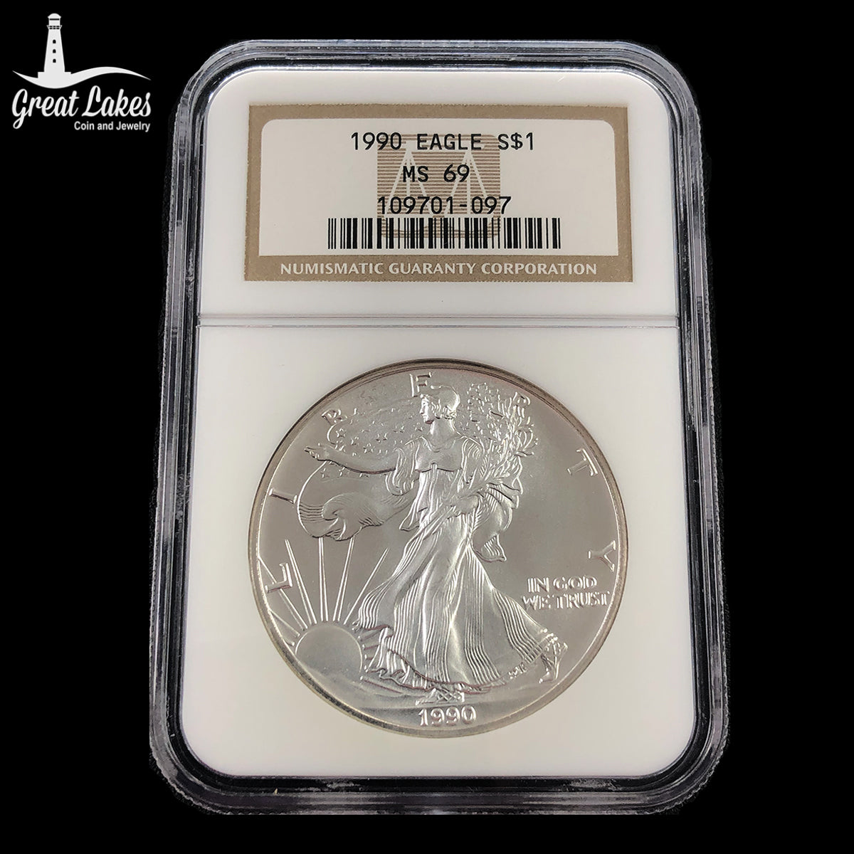 1990 1 oz American Silver Eagle NGC MS69