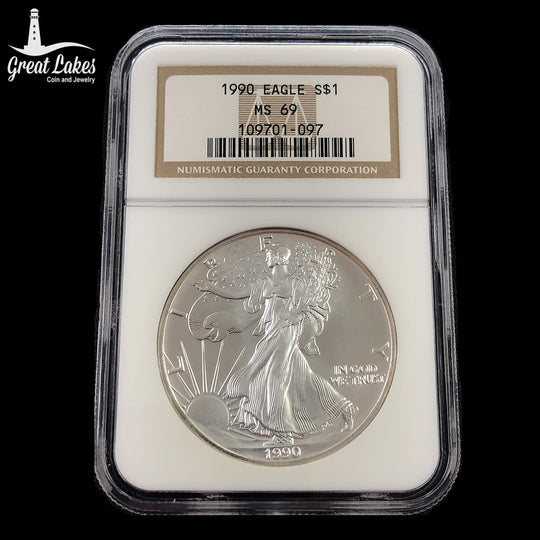 1990 1 oz American Silver Eagle NGC MS69