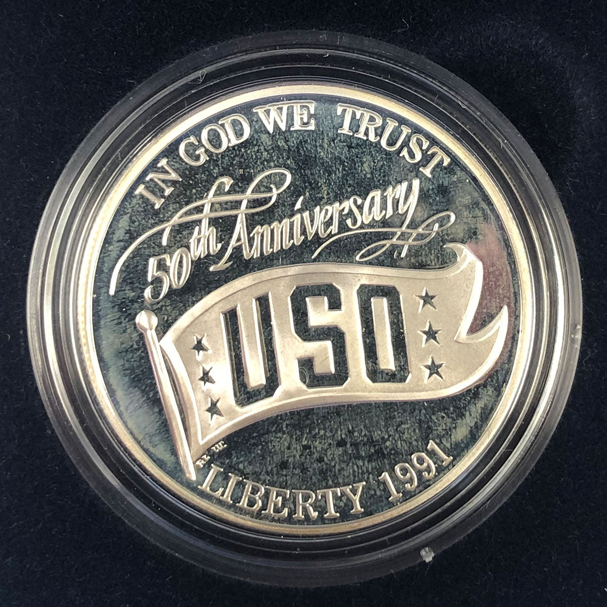 1991-S USO Proof Silver Dollar (With Box & CoA)
