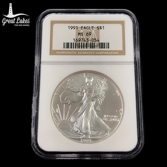 1991 1 oz American Silver Eagle NGC MS69