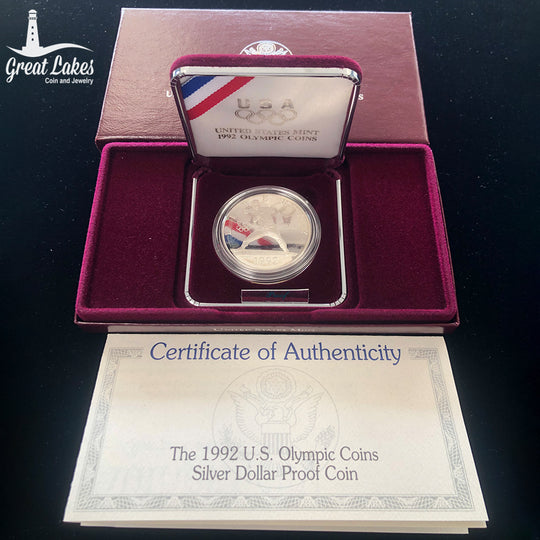 1992-S $1 Olympic Commemorative Proof (With Box & CoA)