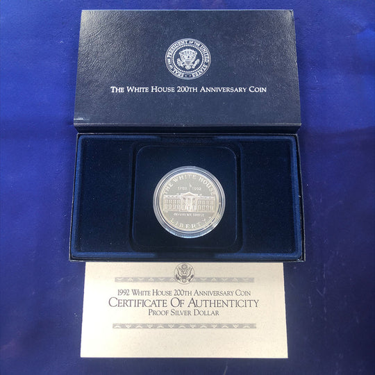 1992-W White House $1 Silver Commemorative Proof (with Box & CoA)