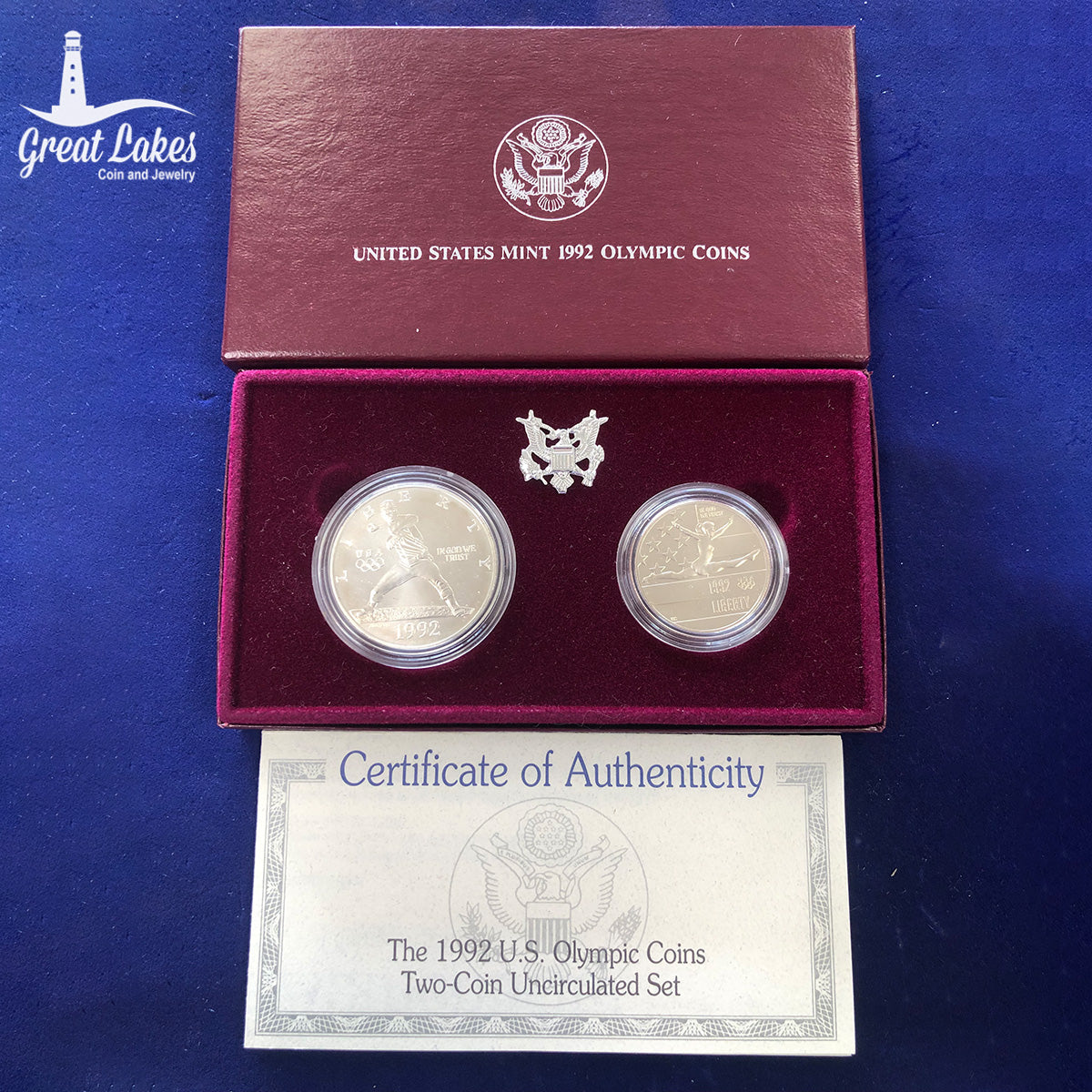 1992 Two Piece U.S. Olympic Commemorative Uncirculated Set (With Box & CoA)
