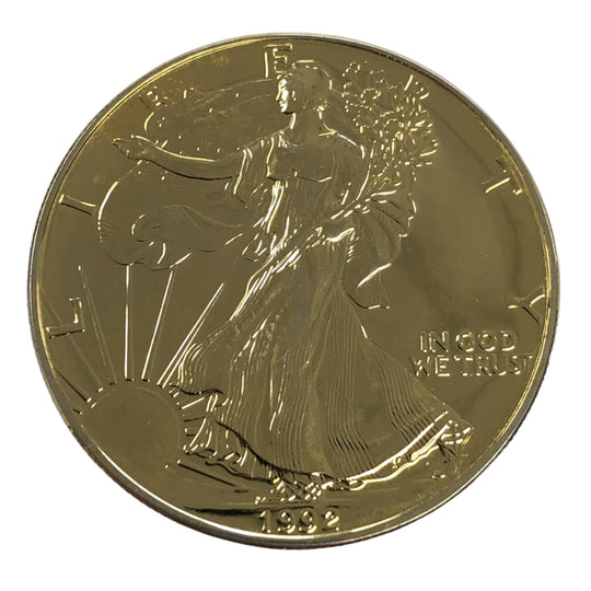 1992 1 oz American Silver Eagle Gilded