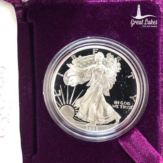 1993-P Proof American Silver Eagle (With Box & CoA)