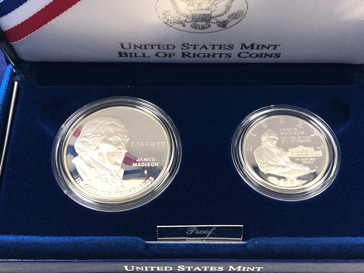 1993-S Two Piece Bill of Rights Proof Set (With Box &amp; CoA)