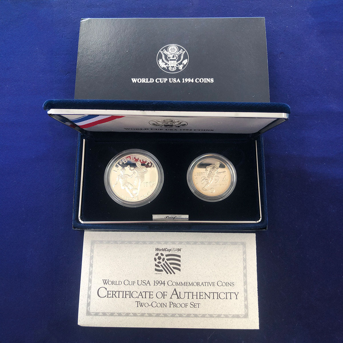 1994 Two Coin World Cup Proof Set (With Box & CoA)