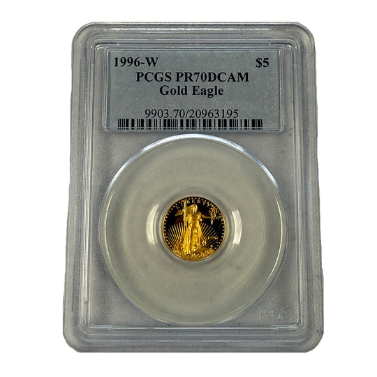1996-W $5 1/10 oz American Gold Eagle PCGS PR70 DCAM
