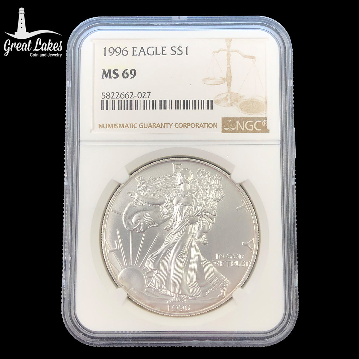 1996 1 oz American Silver Eagle NGC MS69