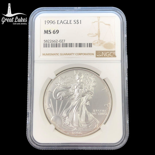1996 1 oz American Silver Eagle NGC MS69