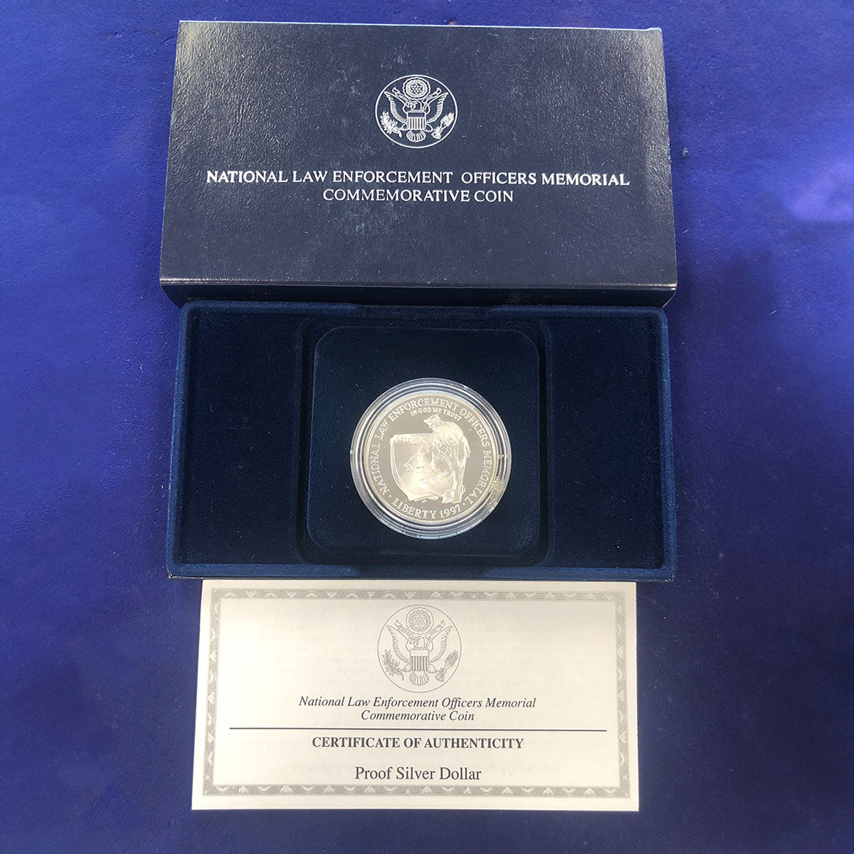 1997-P Law Enforcement  $1 Silver Commemorative Proof (With Box &amp; CoA)