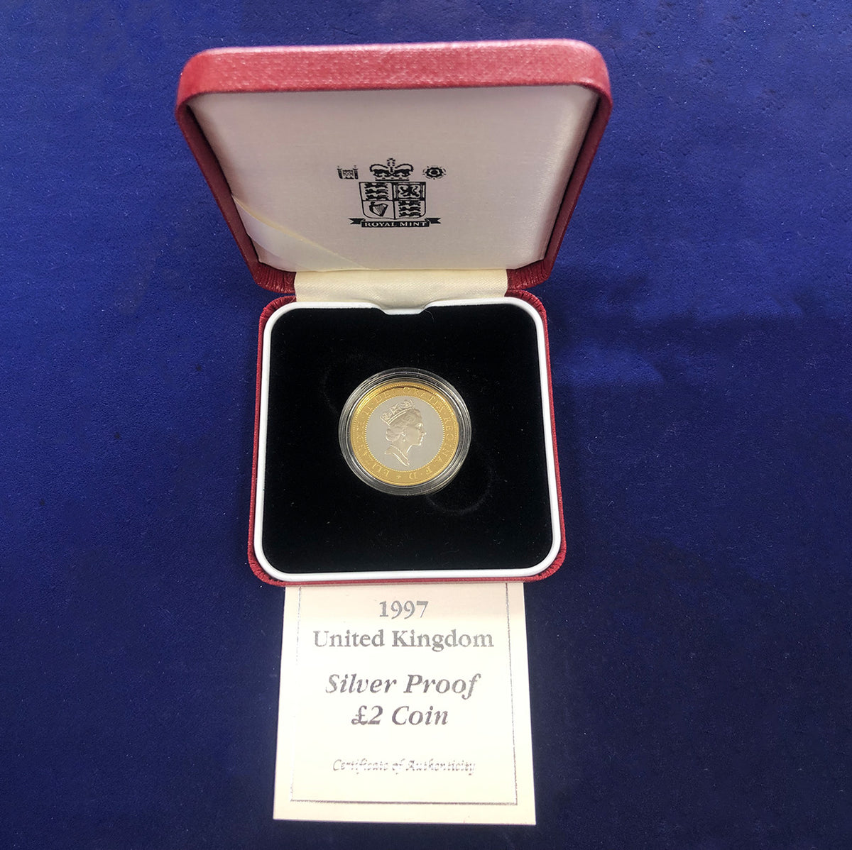 1997 British Proof 2 Pound Silver Coin (With Box &amp; CoA)
