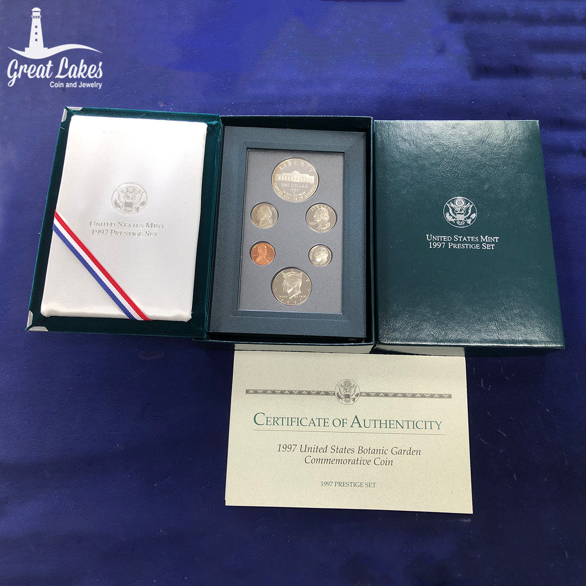 1997 United States Prestige Proof Set with Botanical Garden Proof Silver Dollar (With Box & CoA)