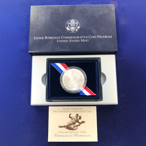 1997S Jackie Robinson 1 Silver Commemorative Uncirculated (With Box