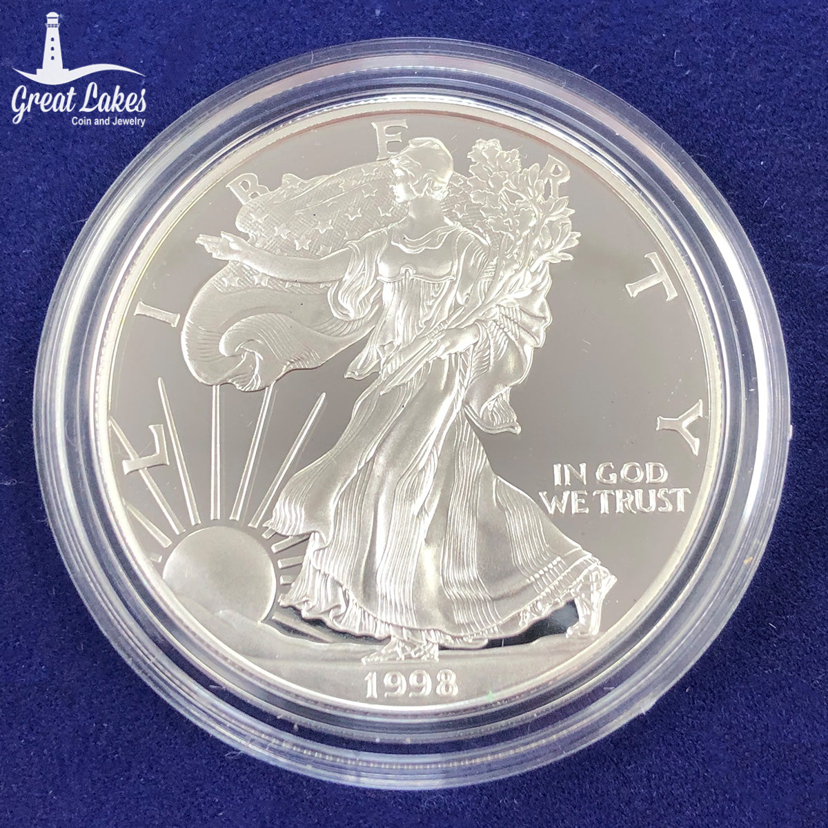 1998-P Proof 1 oz American Silver Eagle (With Box & CoA)