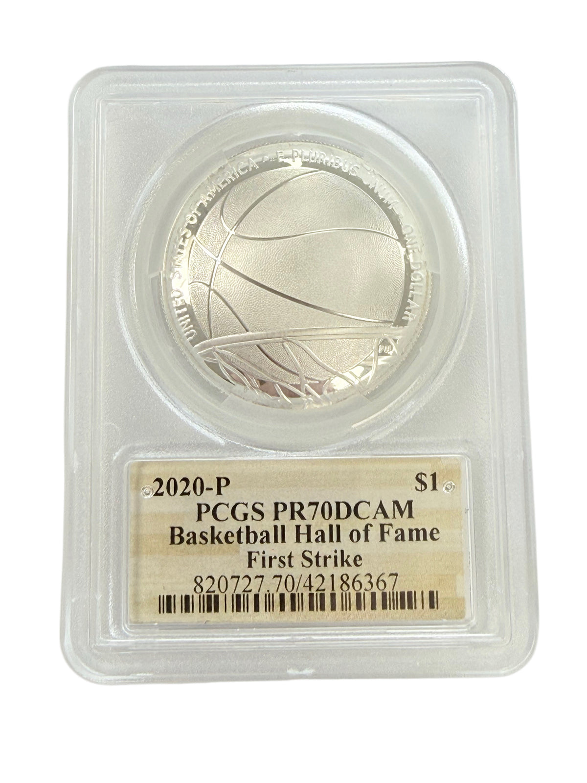 2020-P $1 Basketball Hall of Fame Commemorative PCGS PR70 (FS)