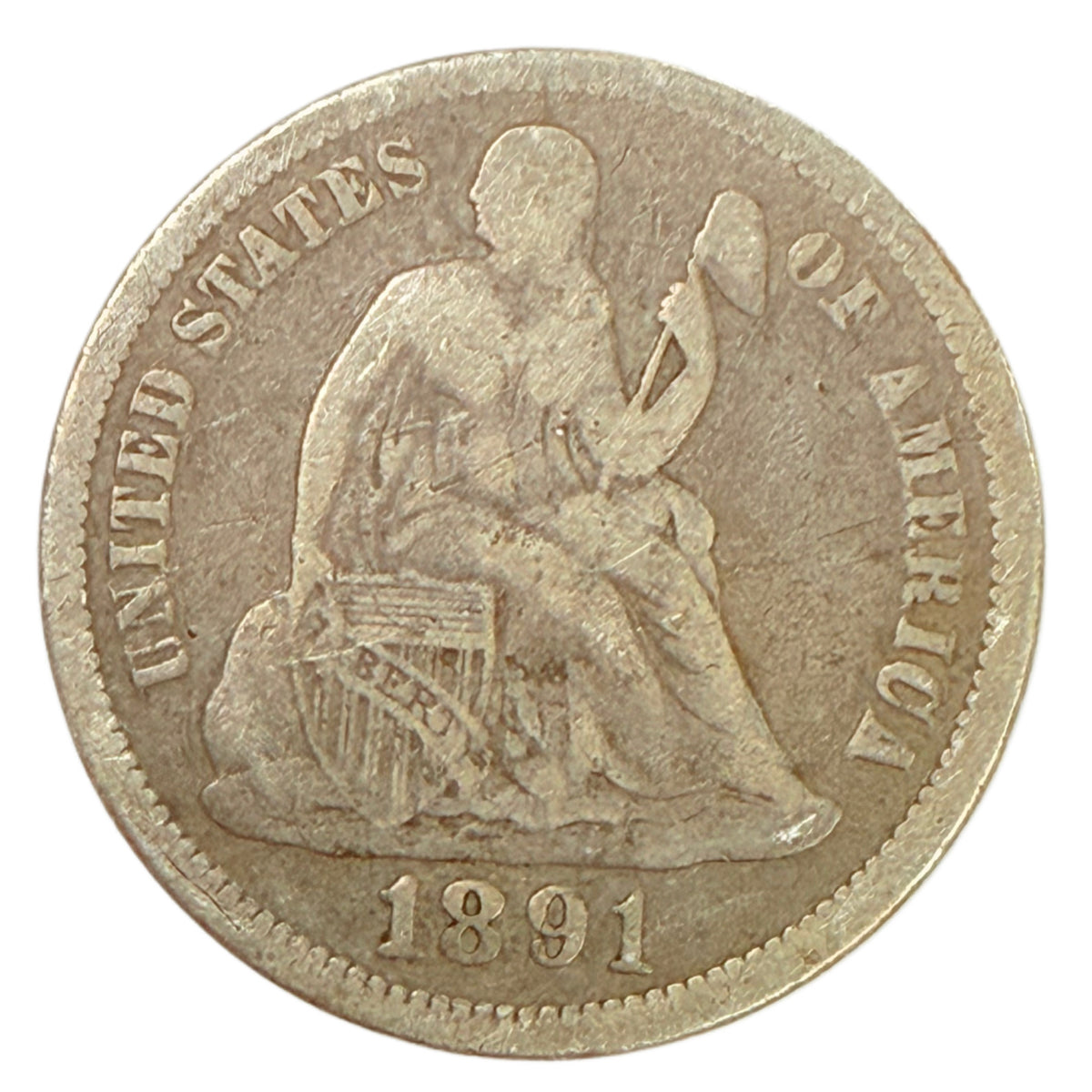 1891 Seated Liberty Dime (VF)