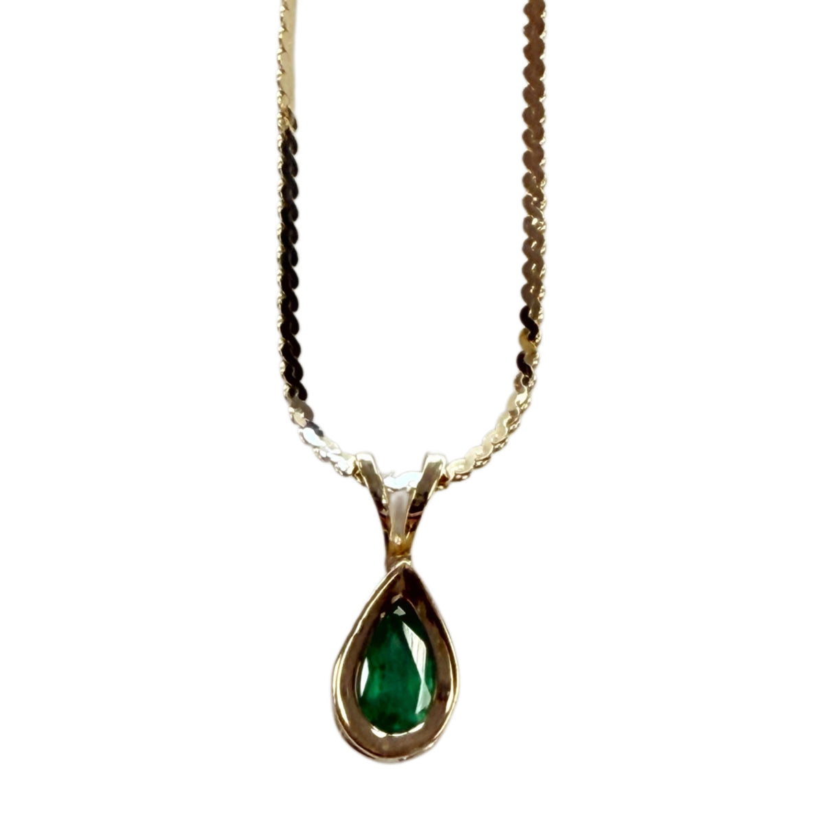 14k Gold & Emerald Necklace