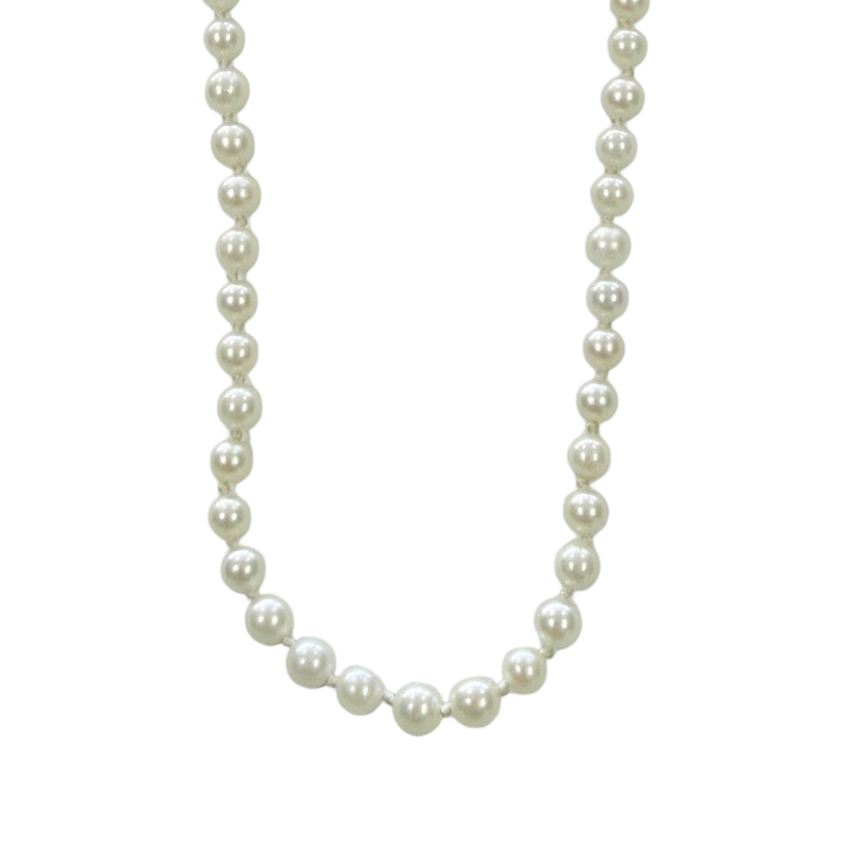 14k White Gold and Faux Pearl Necklace