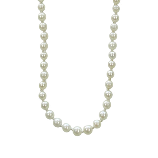 14k White Gold and Faux Pearl Necklace