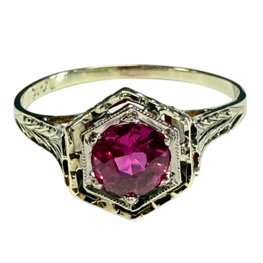 14k Yellow Gold Ruby Ring