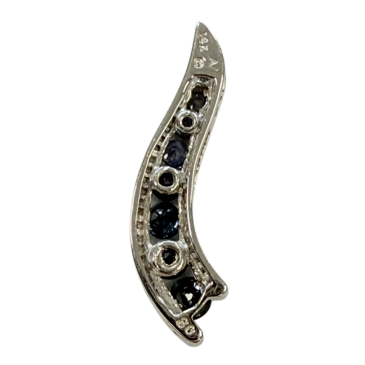 14k White Gold Sapphire & Diamond Journey Pendant