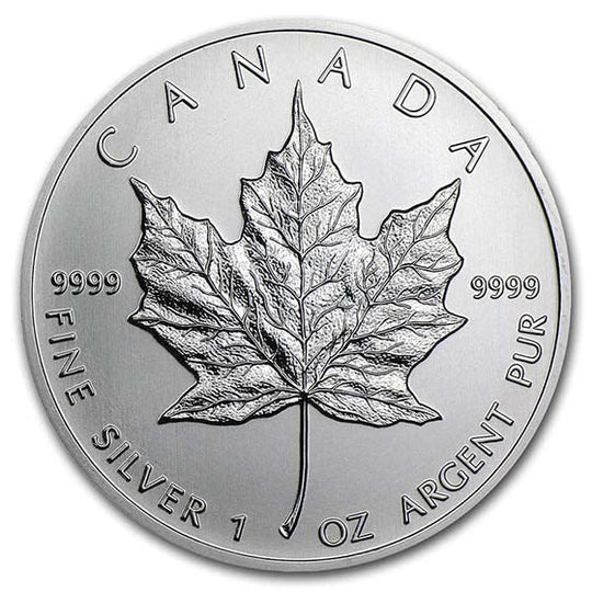 1 oz Canadian Silver Maple Leaf (Random Year) (Secondary Market - Rim Dings)