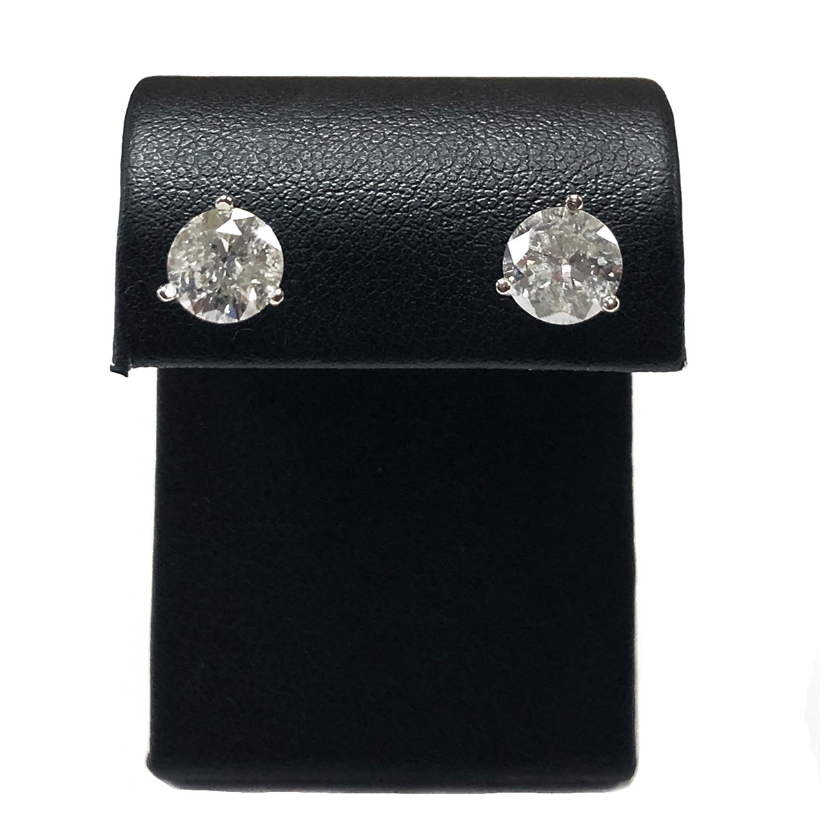 14k White Gold Diamond Stud Earrings (2.06 Carat)