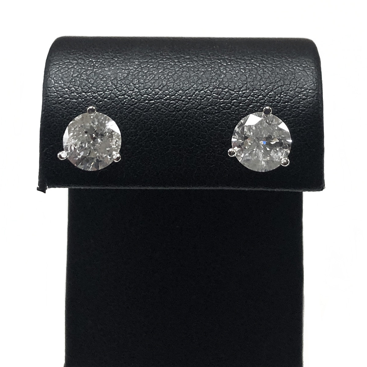 14k White Gold Diamond Stud Earrings (2.06 Carat)