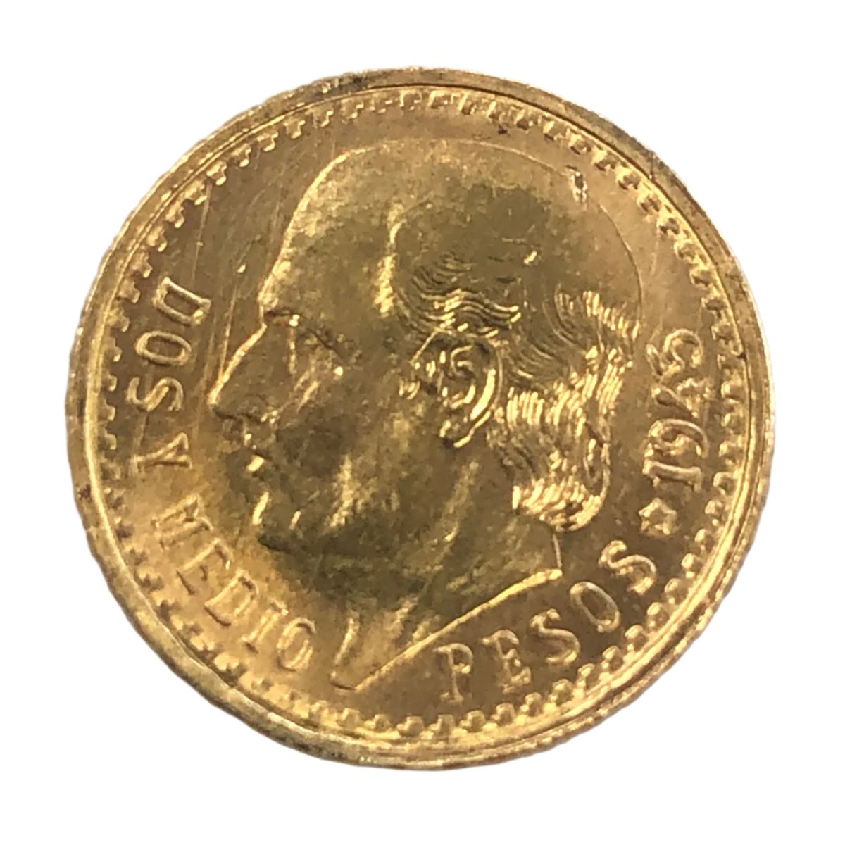 1945 Mexican 2 1/2 Pesos Gold Coin (Ex Jewelry)