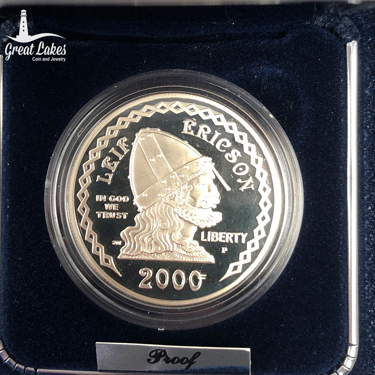 2000-P Leif Ericson Proof Dollar (With Box & CoA)