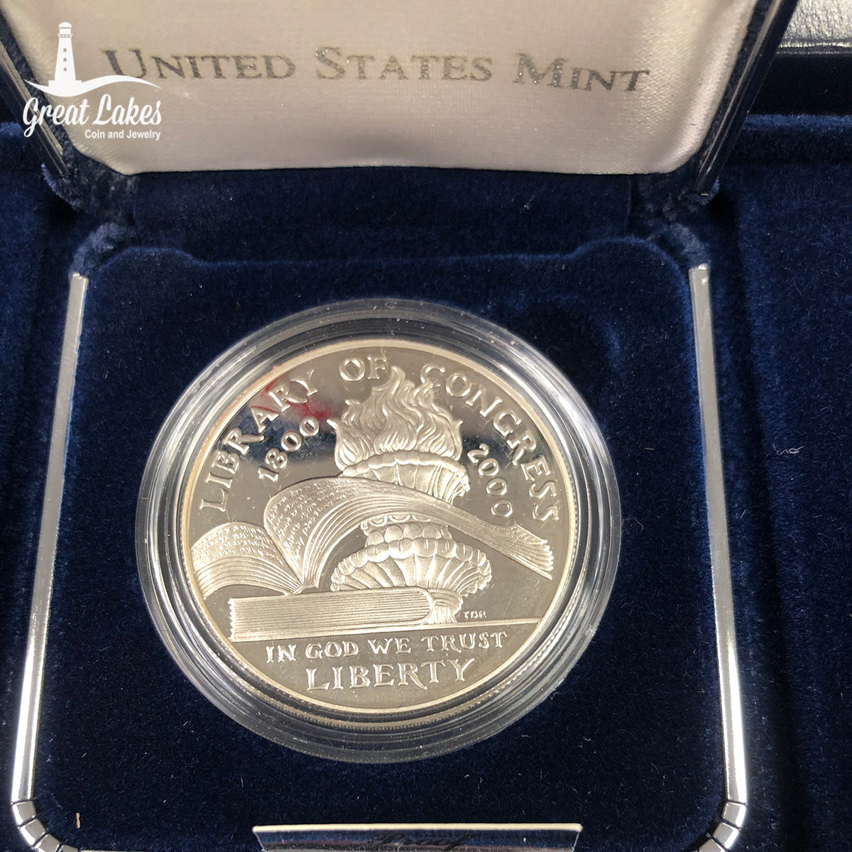 2000-P Library of Congress Proof Dollar (With Box & CoA)