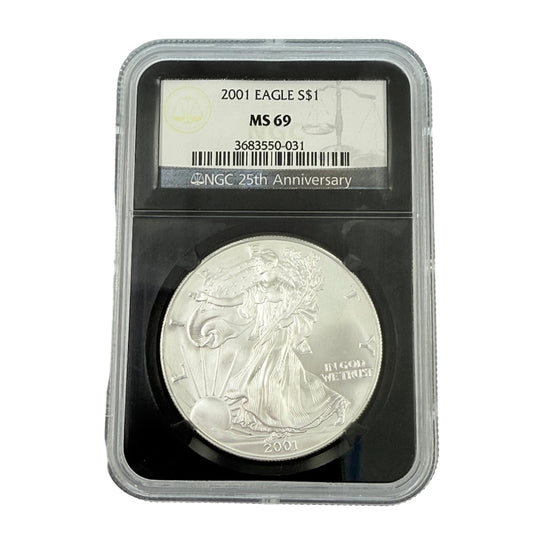 2001 1 oz American Silver Eagle NGC MS69