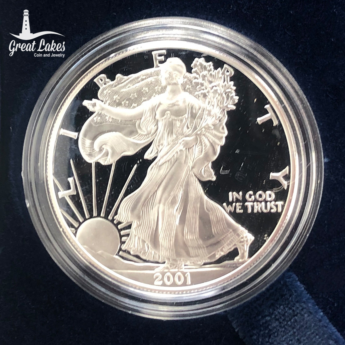 2001-W Proof American Silver Eagle (With Box & CoA)