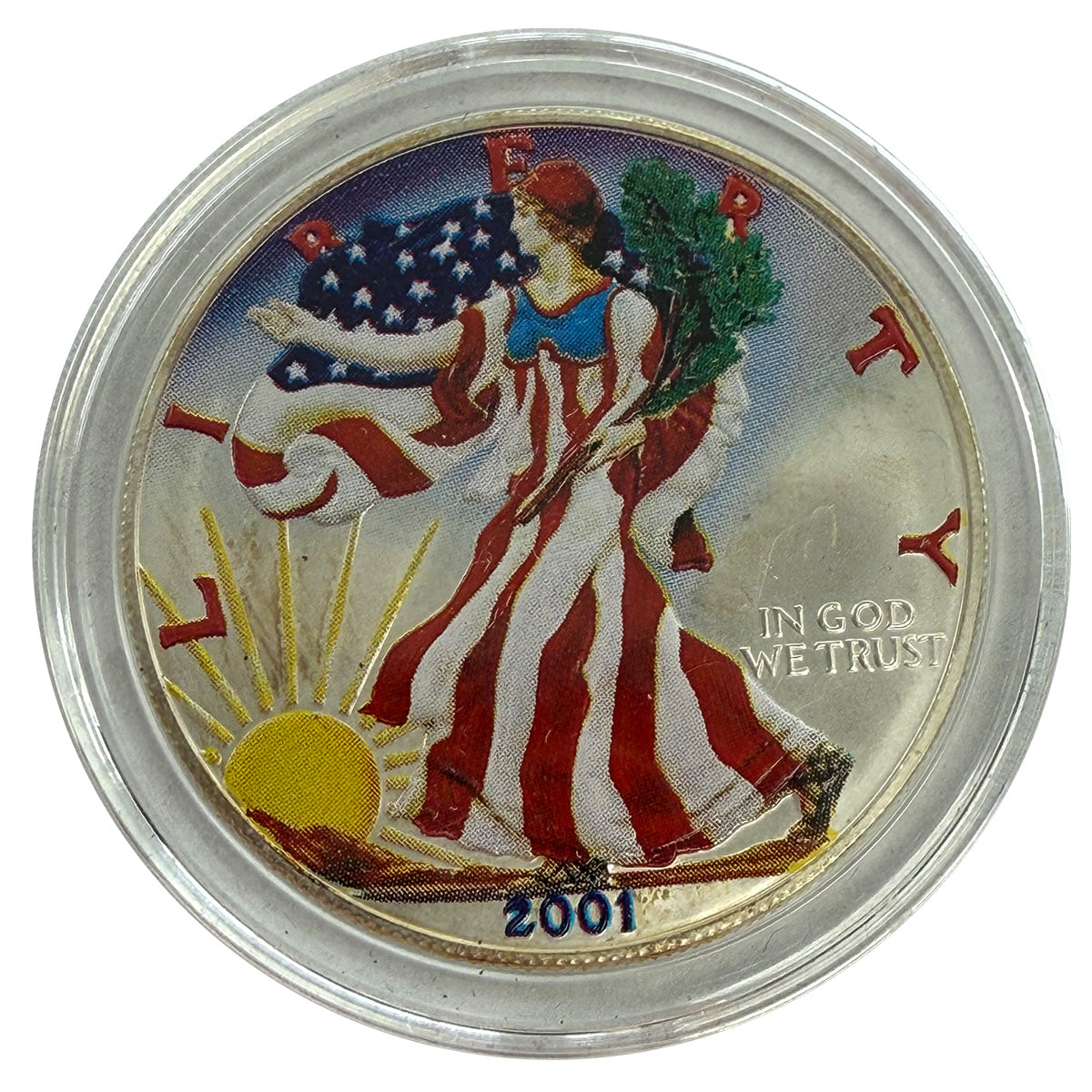 2001 1 oz Colorized American Silver Eagle