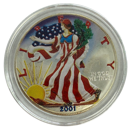 2001 1 oz Colorized American Silver Eagle