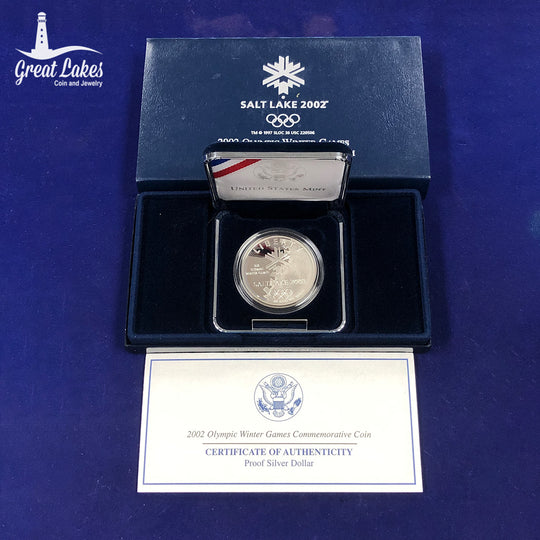 2002-P $1 Salt Lake City Olympic Winter Games Proof (with Box & CoA)