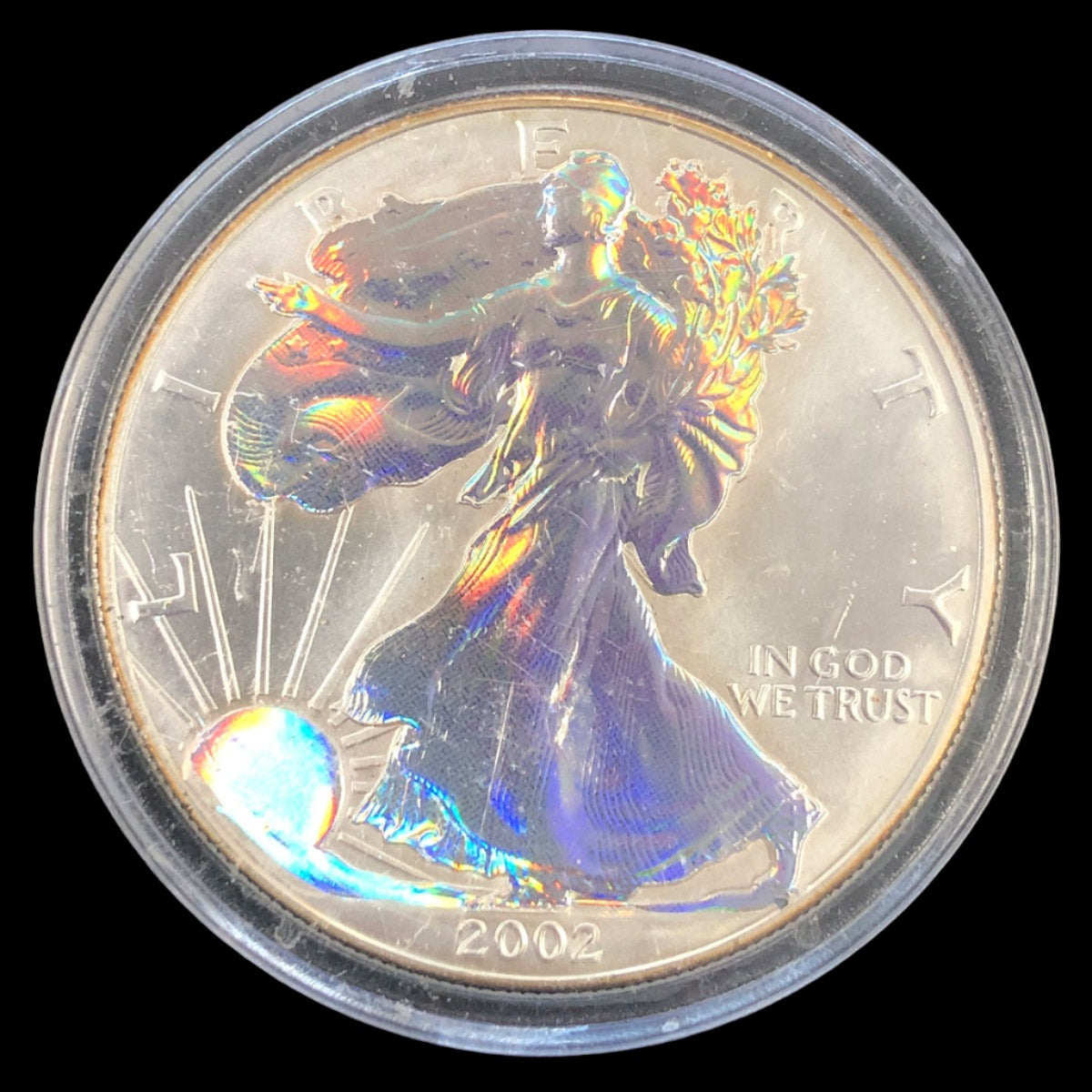 2002 1 oz American Silver Eagle Hologram (In Cap)