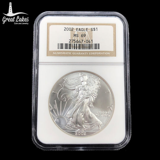 2002 1 oz American Silver Eagle NGC MS69