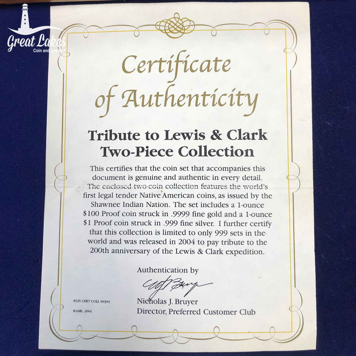 2004 Lewis and Clark Gold and Silver Tribute Set