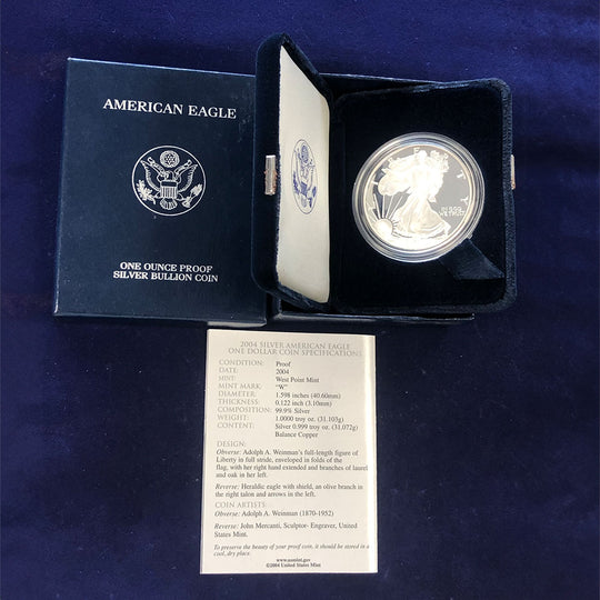 2004 Proof American Silver Eagle (With Box & CoA)