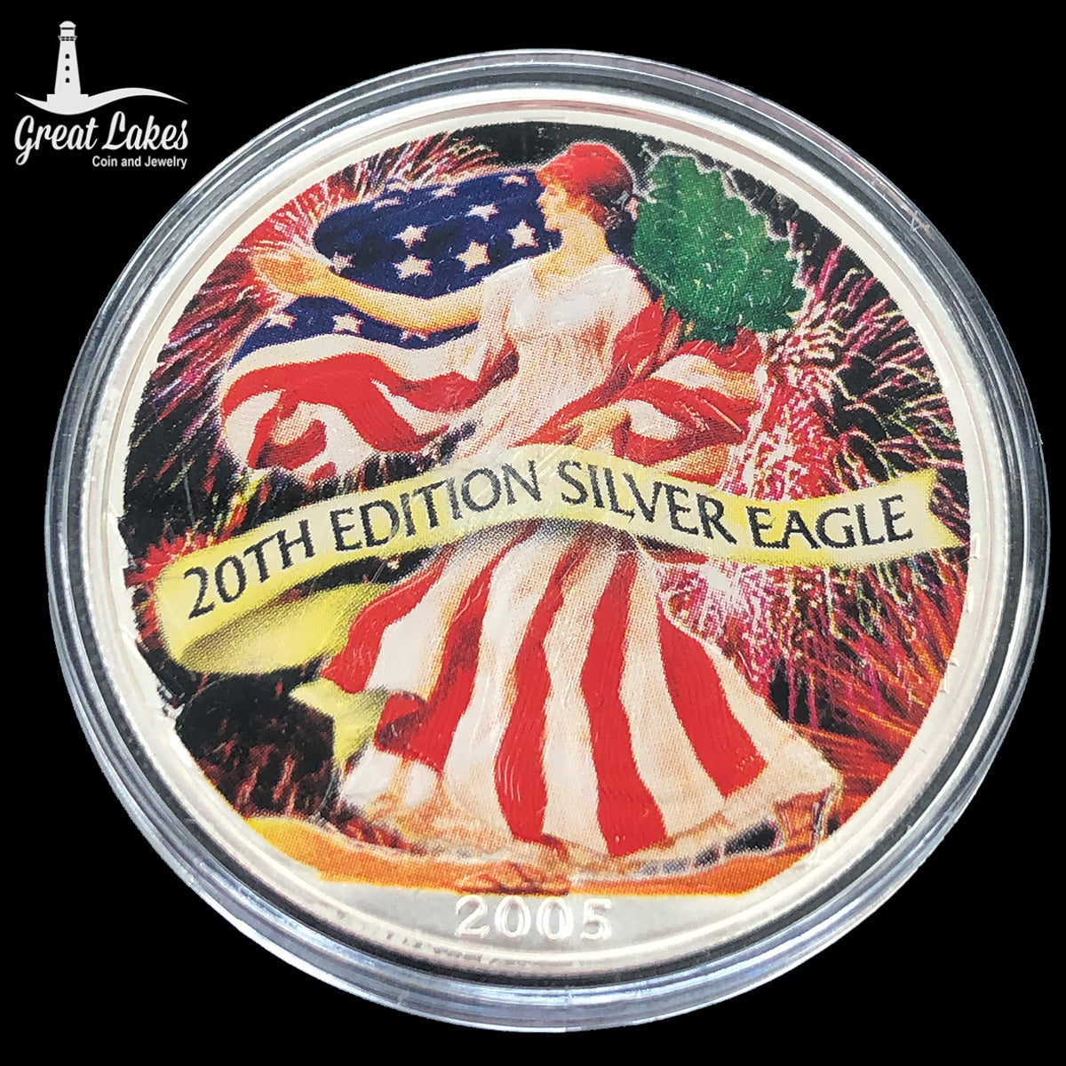 2005 20th Anniversary Colorized 1 oz American Silver Eagle