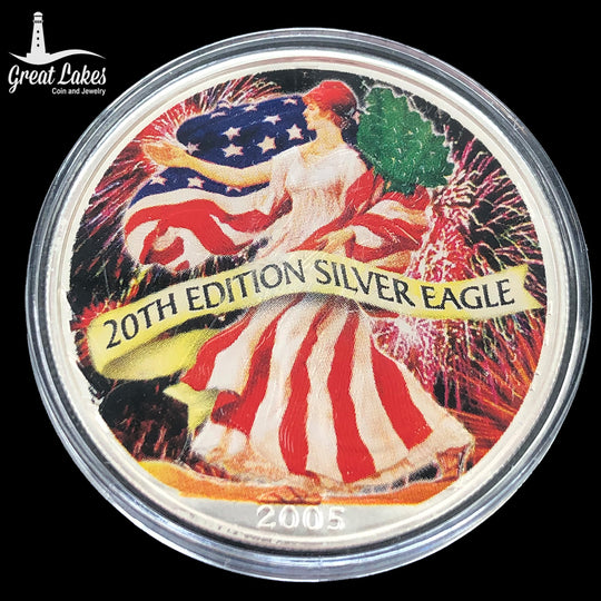 2005 20th Anniversary Colorized 1 oz American Silver Eagle