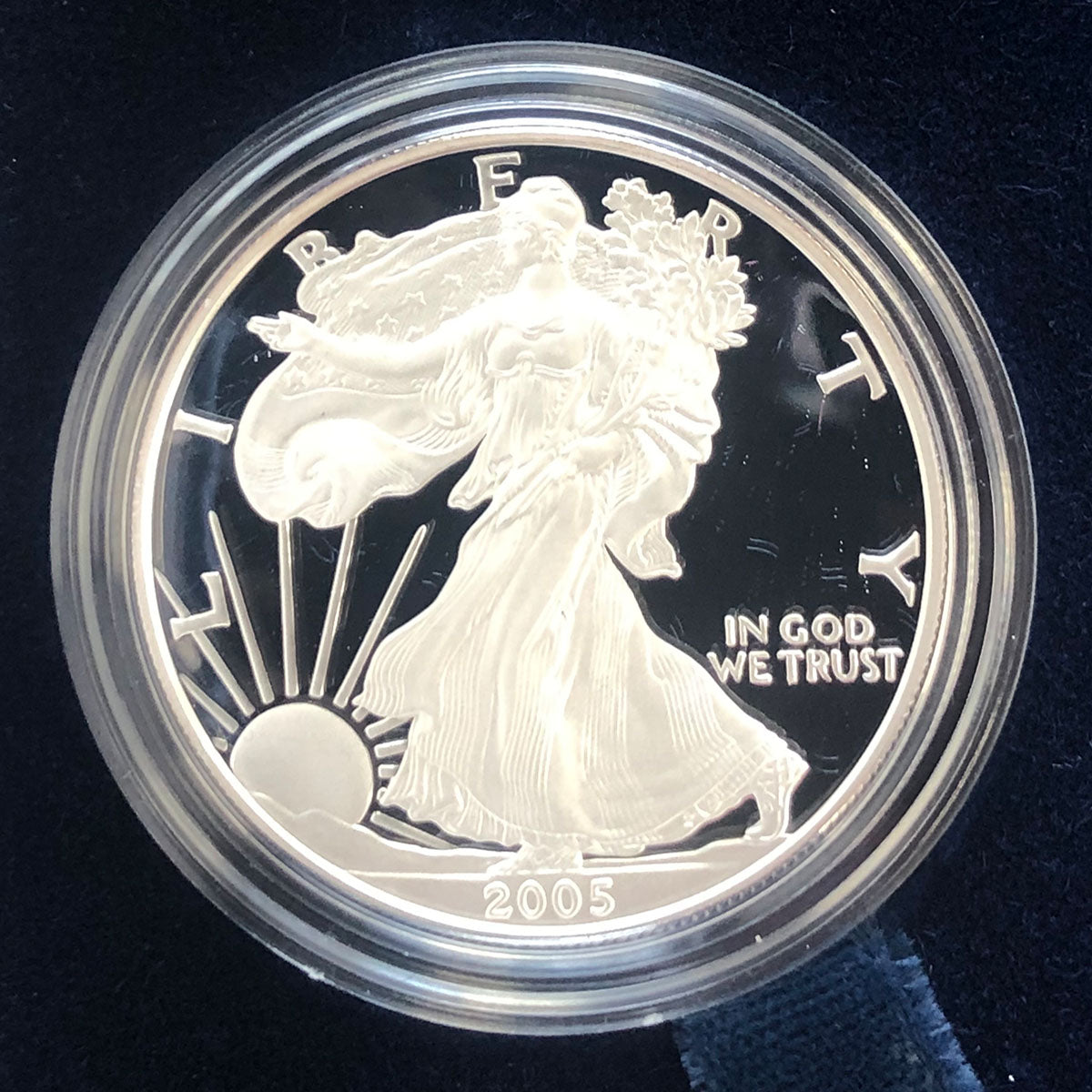 2005 Proof American Silver Eagle (With Box &amp; CoA)