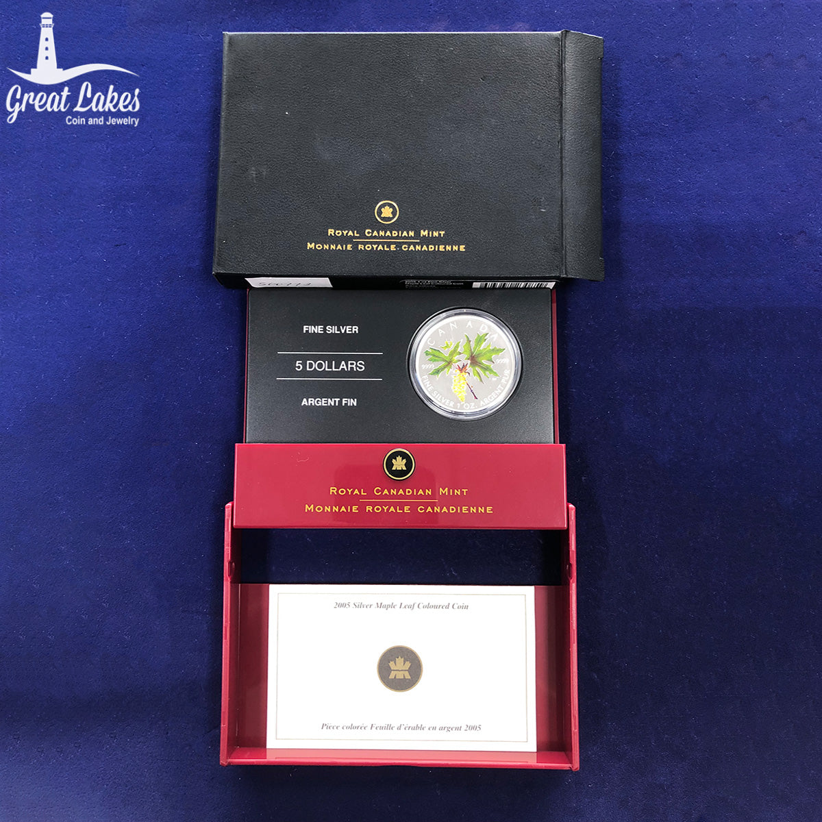 Royal Canadian Mint 2005 $5 Colorized Silver Maple (With Box & CoA)