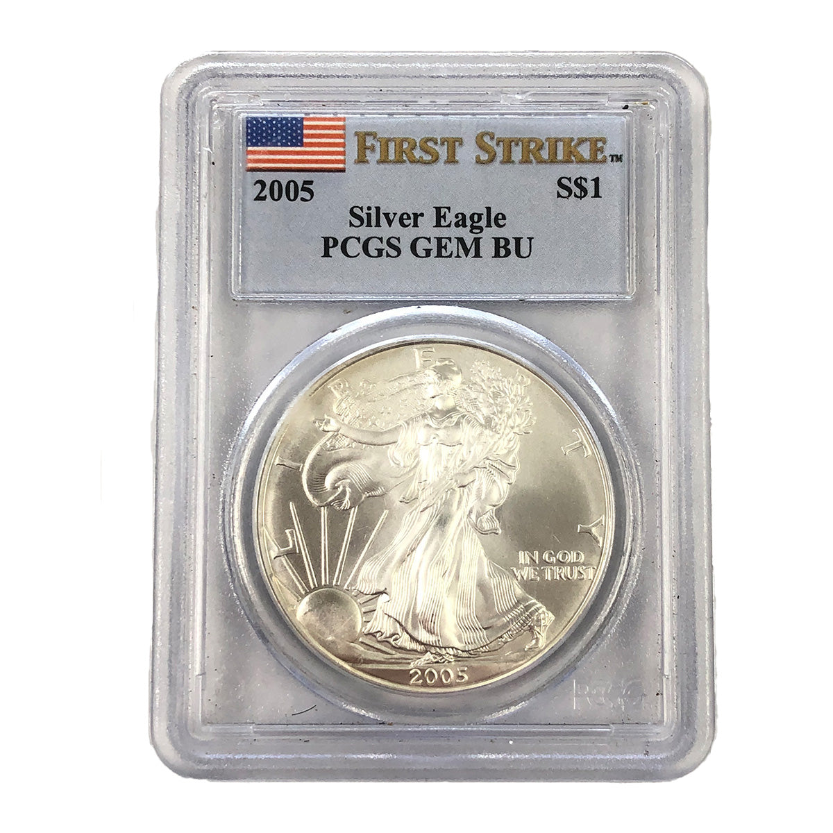 2005 1 oz American Silver Eagle PCGS GEM BU
