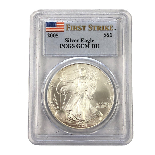 2005 1 oz American Silver Eagle PCGS GEM BU