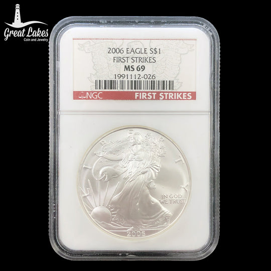 2006 1 oz American Silver Eagle NGC MS69 First Strike